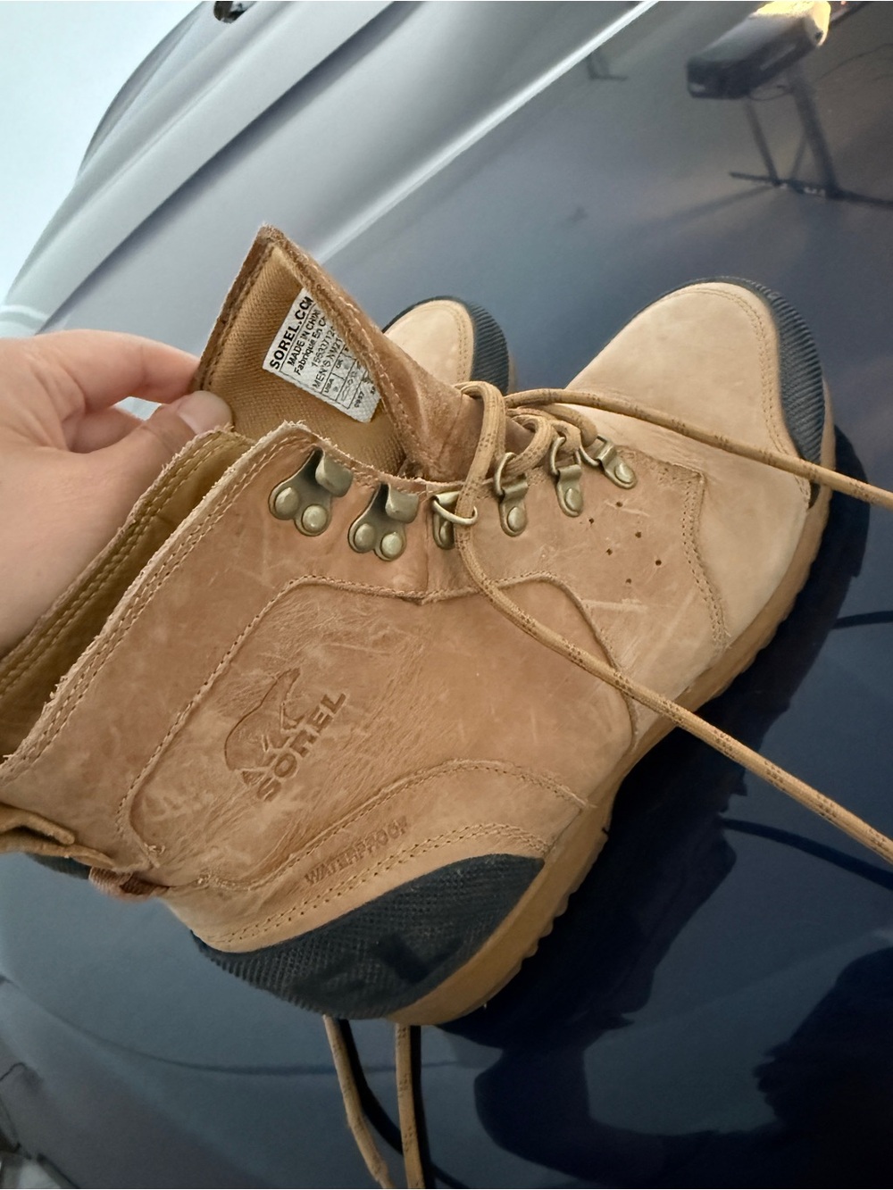 Sorel Men’s Tan Leather Lace-Up Work Boots